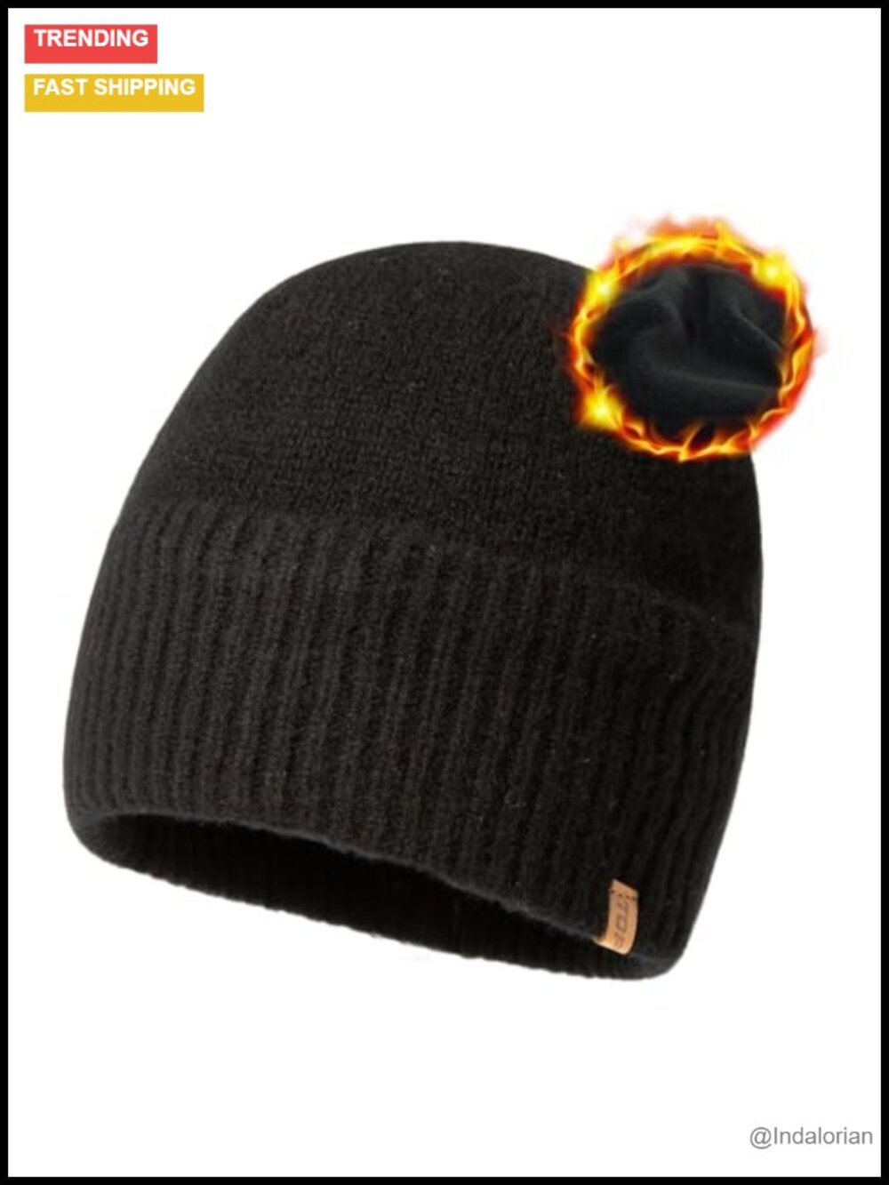 Merino Wool Beanie with Micro Fleece Lining Thermal Winter Hat